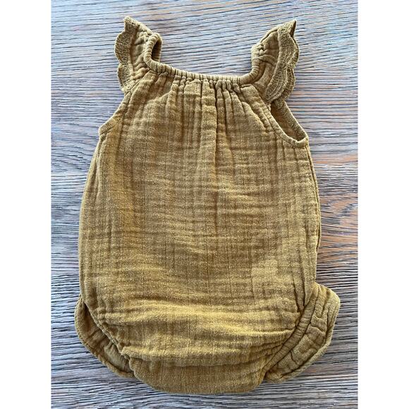 Jamie Kay Baby Muslin Romper Size 3–6 Months Mustard - Picture 2 of 4